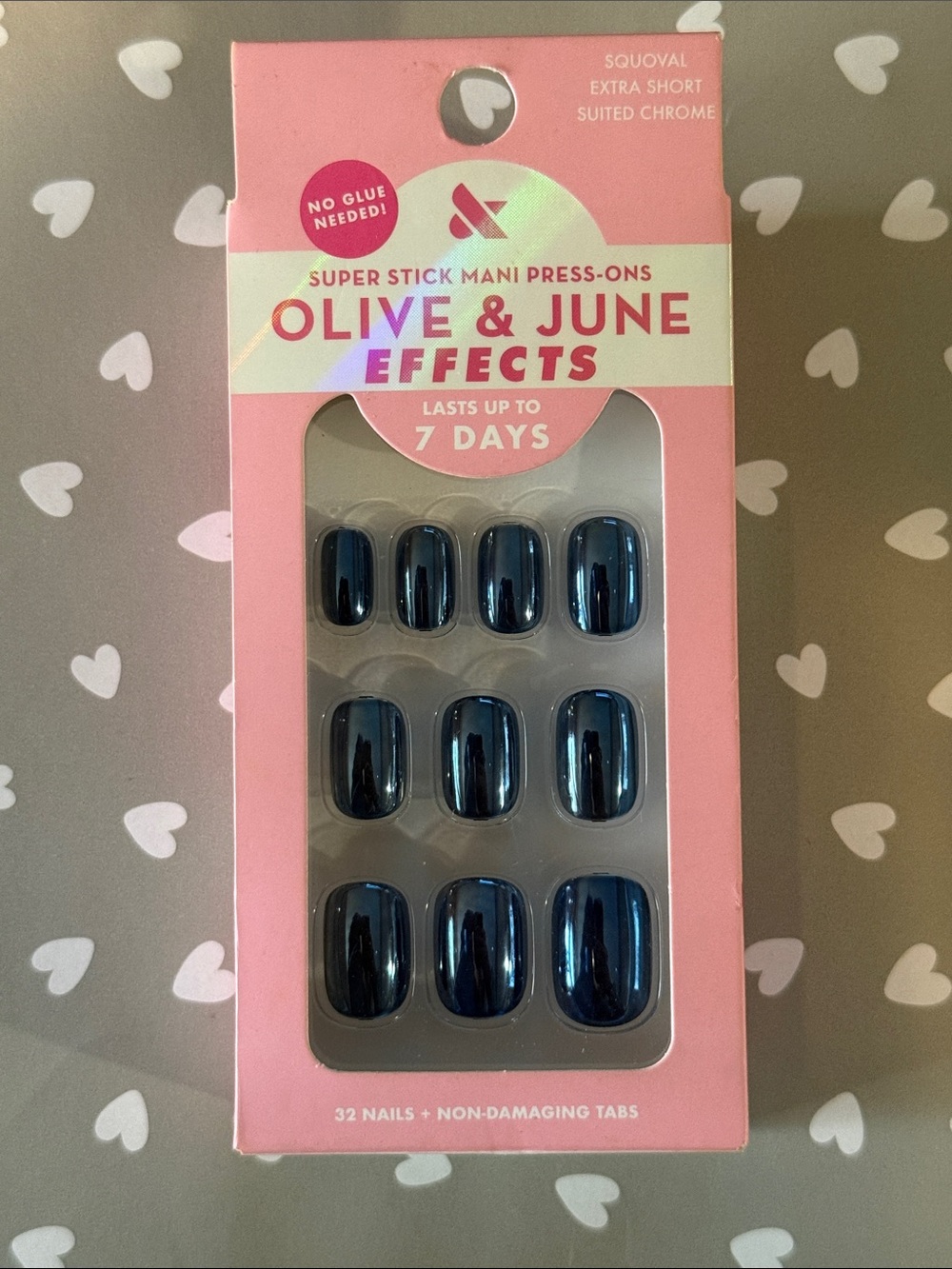 Olive and June Super Stick Mani Press On Nails in Suited Chrome